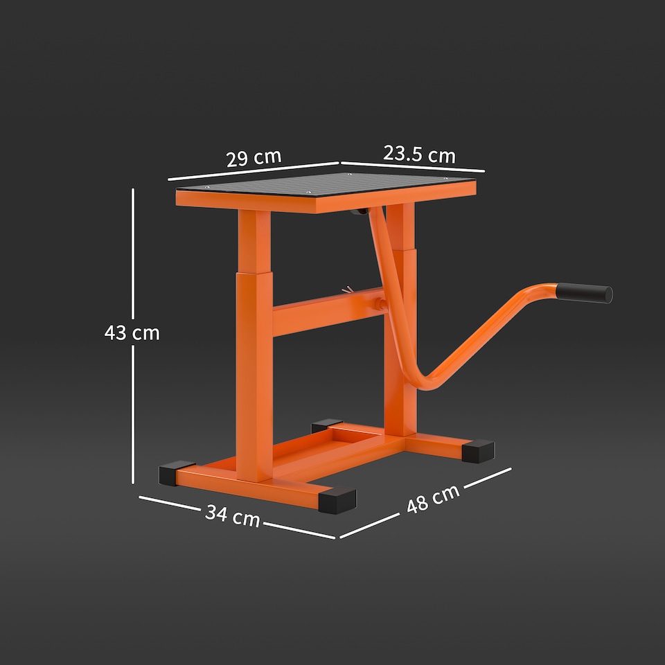 image 1 of DURHAND 150KG Steel Motorcycle Lift Rubber Platform, Crank Lift Manual Repair Clean Hoist Table Assist Off-Road Dirt Bike Stand, 27.5/39.5H cm, Orange