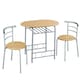 image 1 of Yaheetech Modern Round Dining Table Set for 2 with Steel Legs