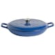 image 1 of Argon Tableware Cast Iron Shallow Casserole Dish - Enameled Dutch Oven - Self-Basting Lid - Hob to Oven - 3.5 Litre - Midnight Blue | Blue | Midnight Blue