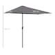 image 7 of Outsunny 2.3m Garden Balcony Half Round Umbrella Metal Parasol Umbrella Grey