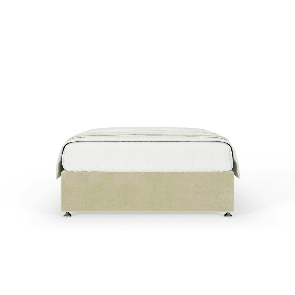 image 1 of Majestic 1000 Pocket Sprung Cream Naples Velvet Divan Set Small Single