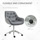 image 4 of Vinsetto Velvet Home Office Chair Desk Chair with Adjustable Height, Dark Grey