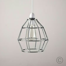 ValueLights Contemporary Polished Chrome Metal Basket Cage Pendant Ceiling Light Shade