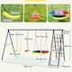 image 7 of AIYAPLAY 6 in 1 Kids Swing Set with 3 Swings, Climbing Net and Ladder