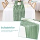 image 5 of Sage Green Cheesecloth Table Runner, Rustic Sheer Table Decor - 90x300cm