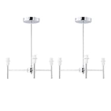 Set of 2 Brea - Chrome 3 Arm Semi Flush Fittings Only Chrome