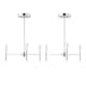 image 1 of Set of 2 Brea - Chrome 3 Arm Semi Flush Fittings Only Chrome