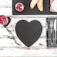 image 5 of Argon Tableware Heart Slate Placemats - 25cm - Pack of 12 | Black | Natural