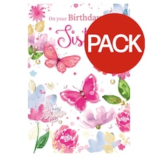 Simon Elvin On Your Birthday Sister Greetings Card (Pack of 6) - Multicoloured - One Size