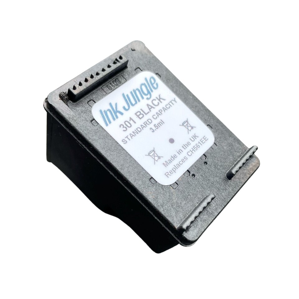 image 1 of Ink Jungle 301 Black Refilled Ink Cartridge - Replaces HP 301 Black