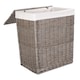 image 3 of Antique Wash Slim Wicker Laundry Basket | White | White