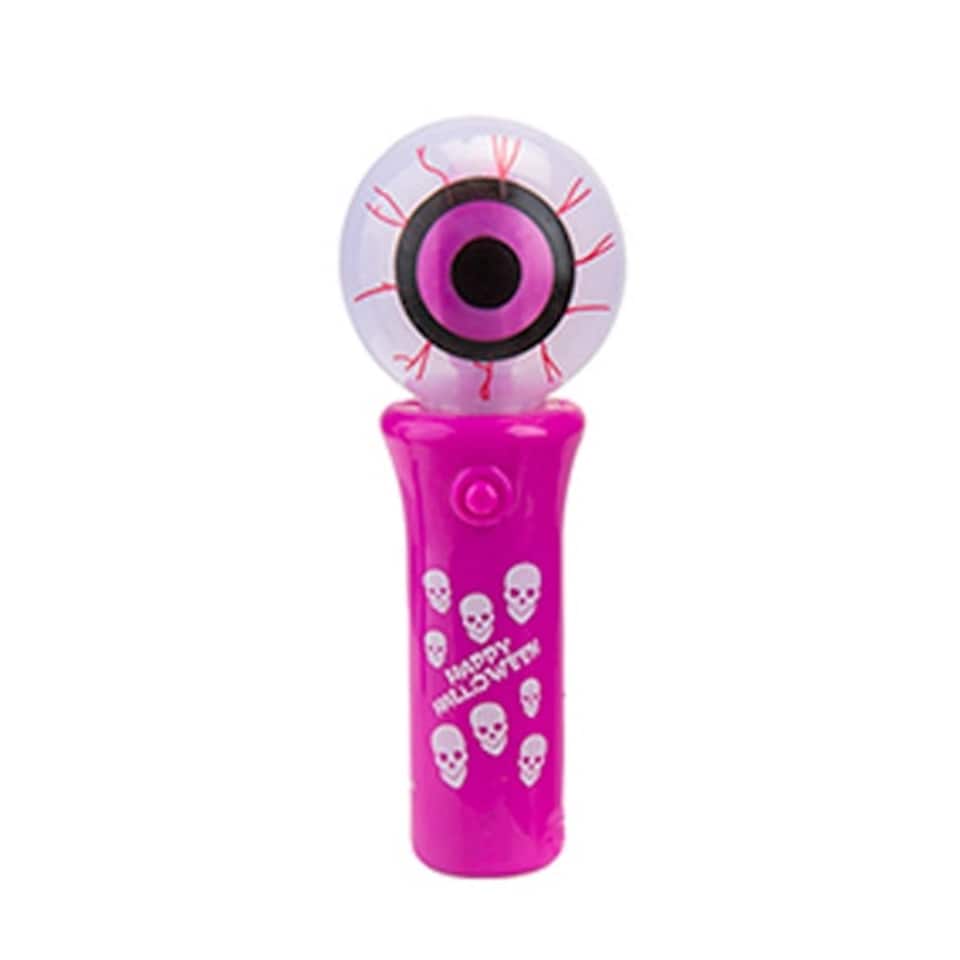Eyeball Halloween Light Up Purple Plastic Wand
