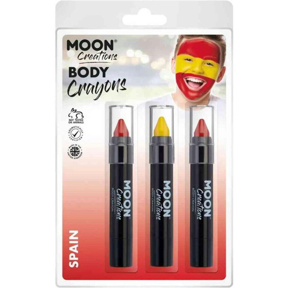 image 1 of Moon Creations Logo Body Crayons - Red/Yellow/Red - One Size
