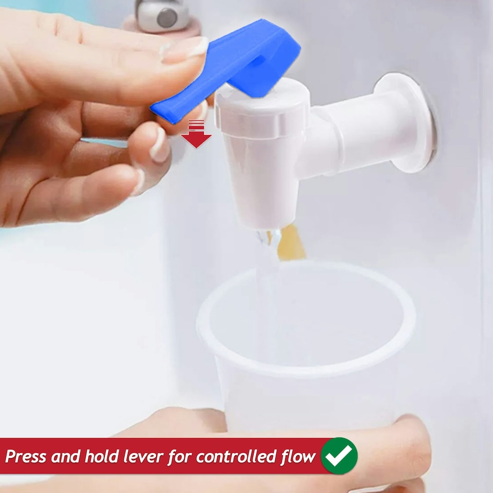 image 1 of SPARES2GO Universal Water Dispenser Tap Spigot Cooler Bottle Lever Faucet Spout (Blue / Cold, 15mm Internal Thread) Blue