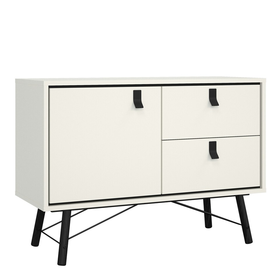 image 1 of Ry Sideboard with 1 Door 2 Drawers in Matt White
