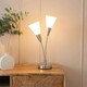 image 2 of ValueLights Kristina Frosted White Shade Silver 2 Way Metal Uplighter Table Lamp