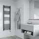 image 2 of Zennor - Anthracite Dual Fuel Towel Rail H1600mm x W500mm Thermostatic - Curved
