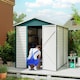 image 2 of Outsunny 9'x6' Galvanised Metal Garden Shed Tool Storage Shed for Patio Green