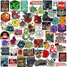Dungeons & Dragons Deluxe Stickers (Pack of 50) - Multicoloured - One Size
