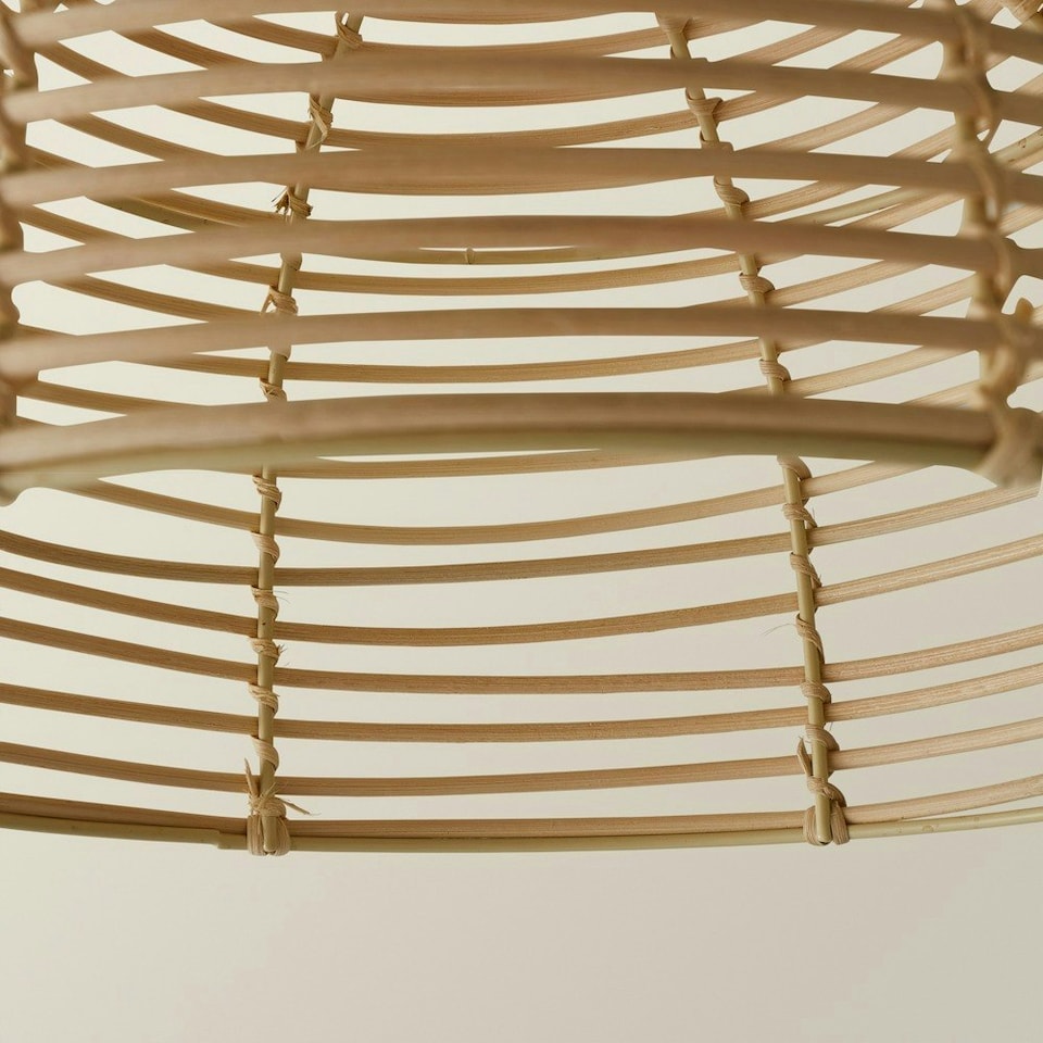 image 1 of ValueLights Lobster Wicker Rattan Cream Ceiling Pendant Light Shade Cream