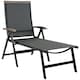 image 1 of Outsunny Outdoor Folding Sun Lounger w/ Adjustable Backrest and Aluminium Grey
