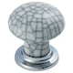 image 2 of 4x Porcelain Mushroom Cupboard Door Knob Glaze Design Polished & Matt Chrome
