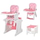 image 6 of HOMCOM 2-in-1 Convertible Baby High Chair Booster Seat w/ Removable Tray Pink