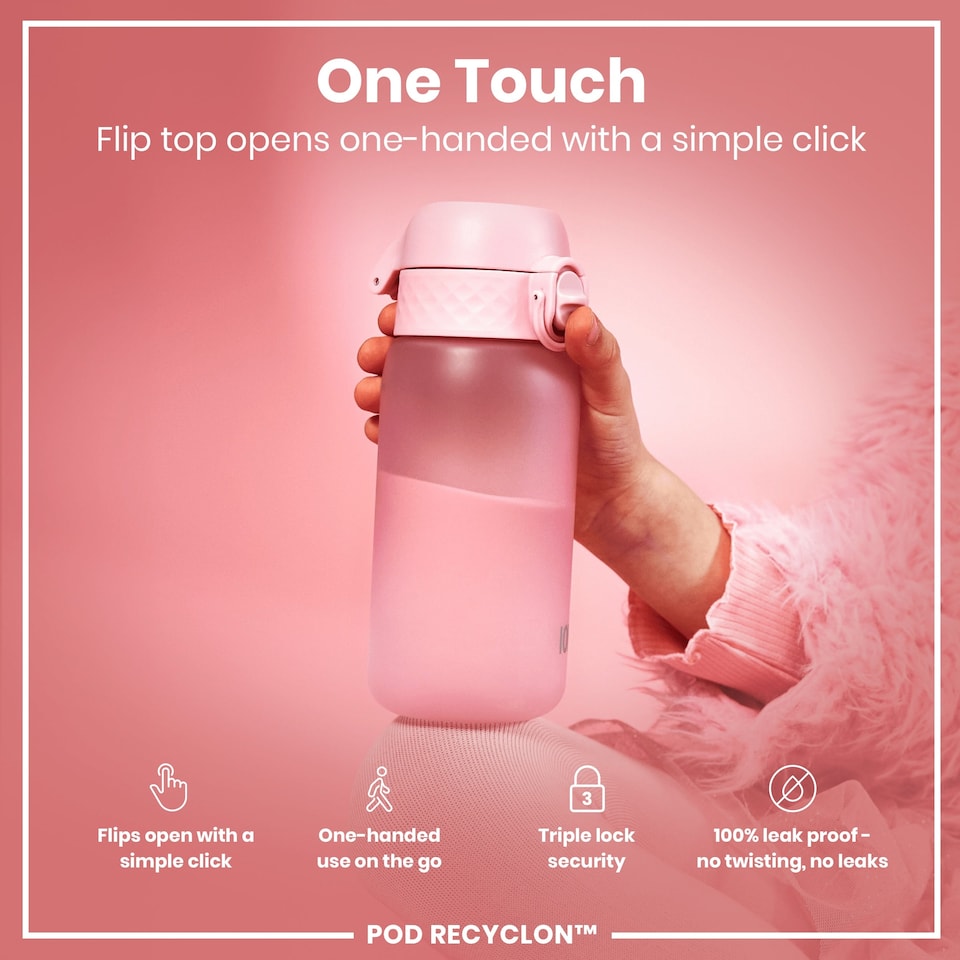 image 1 of Leak Proof Kids Water Bottle, BPA Free, 350ml (12oz) | Pink | Rose Quartz | One Size