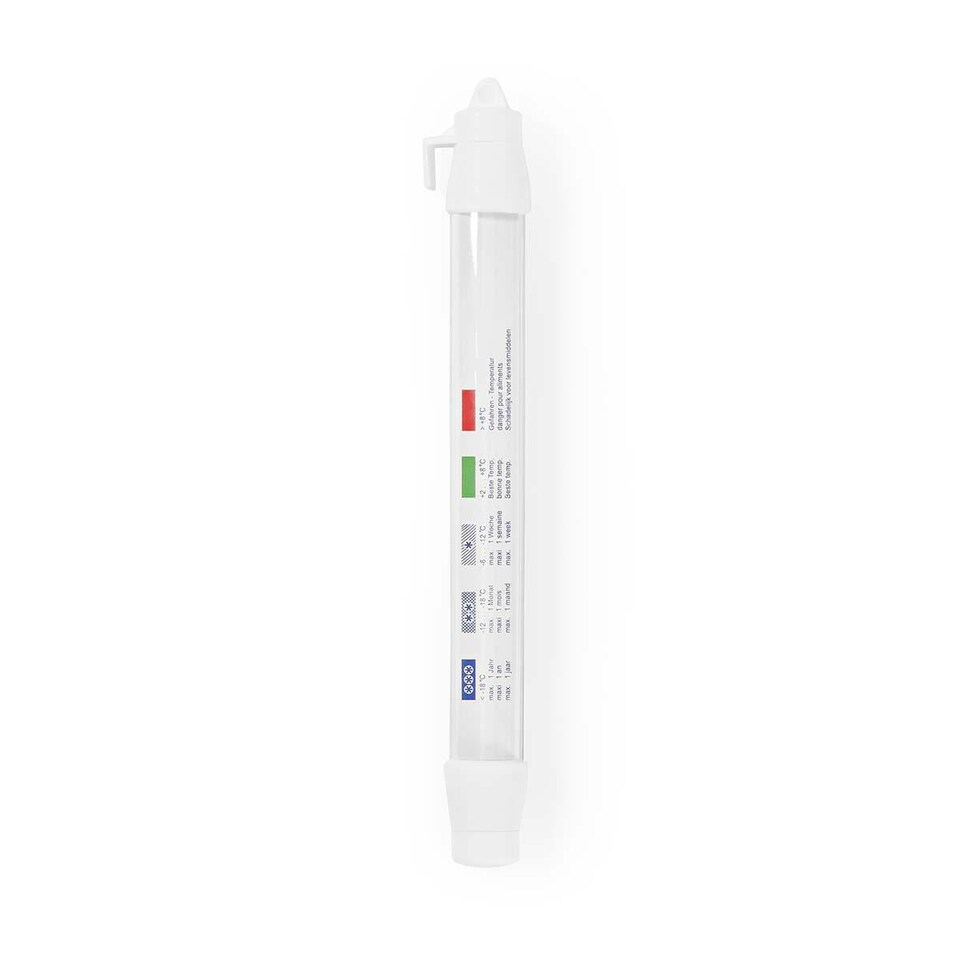 image 1 of Nedis Analogue Refrigerator & Freezer Thermometer, Plastic, White, Measures Temperature in Cooling Appliances to Prevent Bacteria Growth, -50 to 30 °C, 210mm Height
