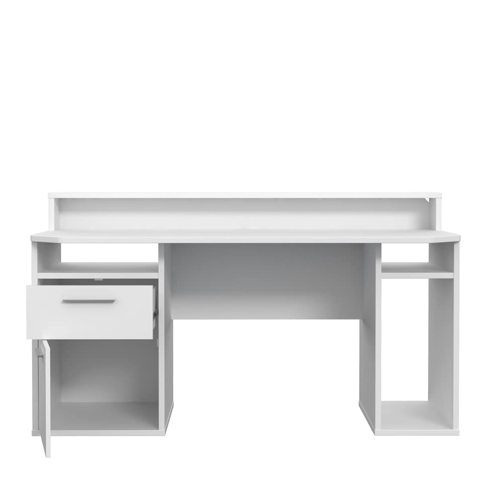 image 1 of Tezaur White Gaming Desk with Colour Changing LED