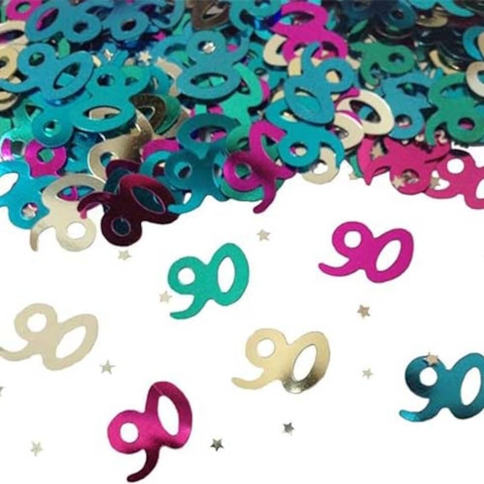 90th Birthday Assorted Metallic Table Confetti 14g