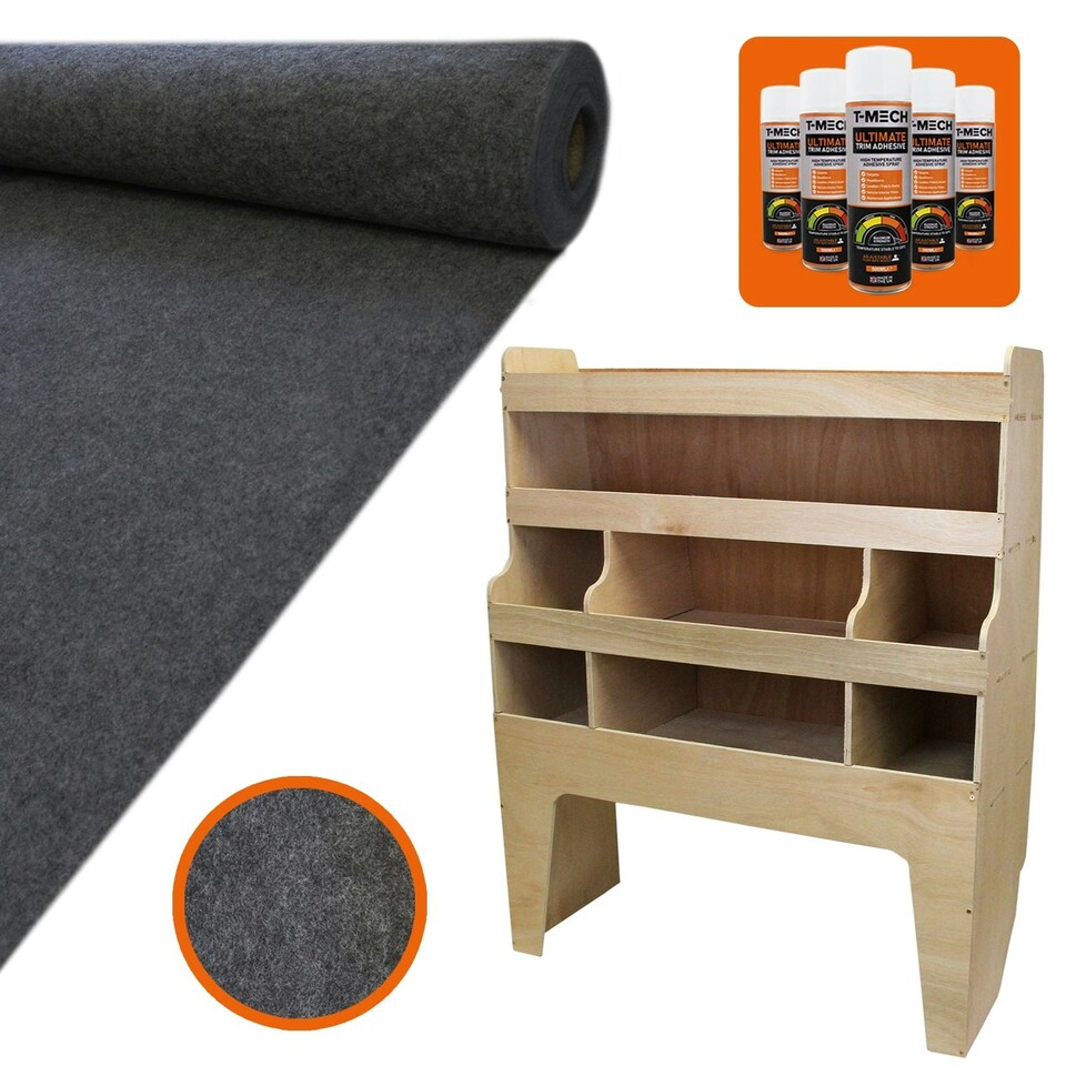image 1 of 11sqm Anthracite Van Lining, Glue & VW Transporter Rack Grey