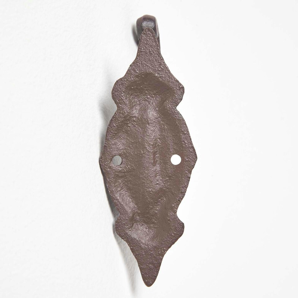 image 1 of Homescapes Ornate Hinged Cast Iron Wall Hook Brown | One Size