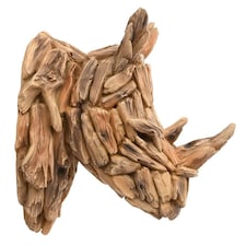 Naturecraft Resin Driftwood Collection Rhino Head Wall Art Brown