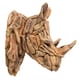 image 1 of Naturecraft Resin Driftwood Collection Rhino Head Wall Art Brown