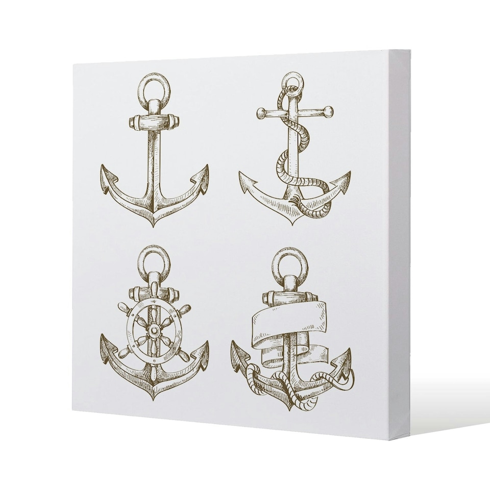 image 1 of Drawn Anchors (Canvas Print) 101 x 101 x 4cm