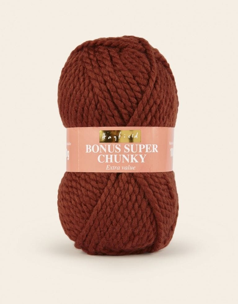 Hayfield Brown Bonus Super Chunky Yarn (Value Pack 10 x 100g Balls) For Crochet, Knitting - 82m per ball