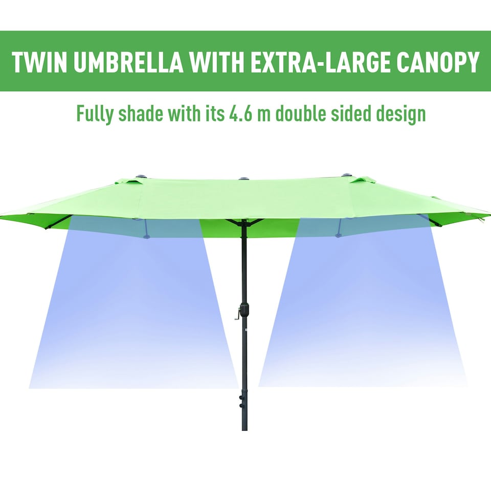 image 1 of Outsunny 4.6M Garden Patio Umbrella Canopy Parasol Sun Shade with Base