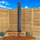 image 3 of Outdoor 4 Person Rectangular Wooden Garden Table, 2 Benches with Grey Havana Parasol & Base