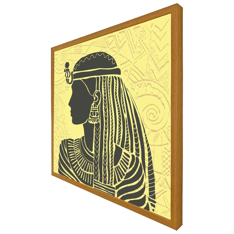 image 1 of Egyptian women on yellow (Picture Frame) Brown | Oak | XS