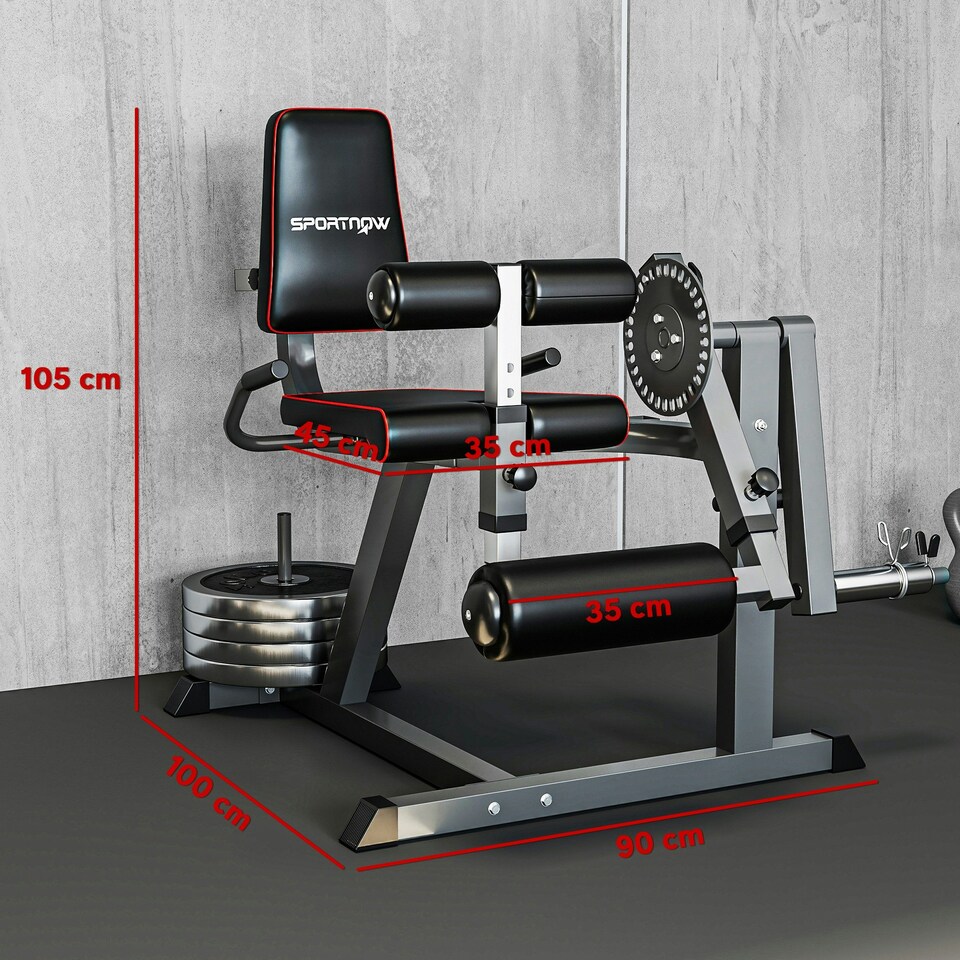 image 1 of SPORTNOW Adjustable Calf Raise Machine for Leg Extension and Curl Machine
