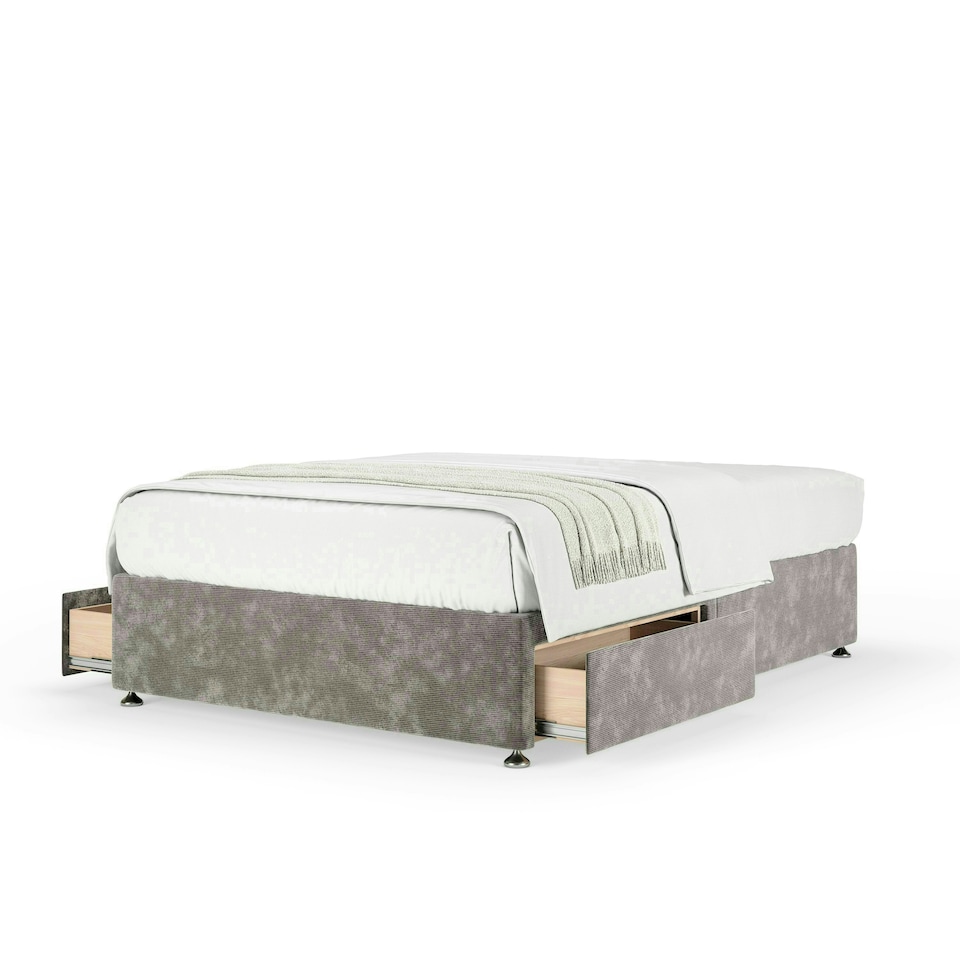 image 1 of Neptune Spring Silver Chenille 2 Drawer Divan Set Small Double