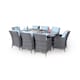 image 1 of Savannah Fire Pit 8 Seater Rectangle Rattan Dining Set | Grey | Grey