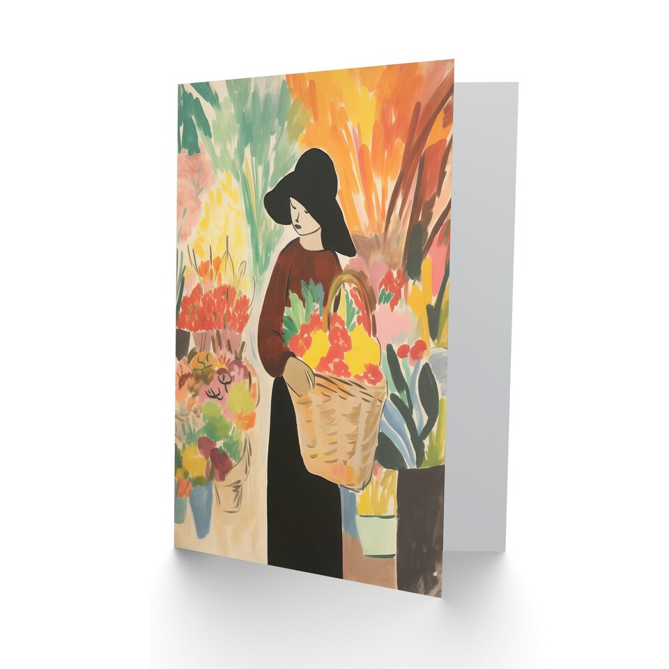 image 1 of At Flower Market Danish Pastel Aesthetic Mum Card