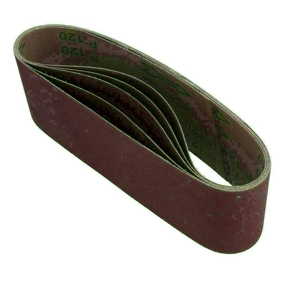 image 1 of 75mm x 533mm 120 Grit Fine Abrasive Sanding Belt Sander Discs Sheets 25 Pack