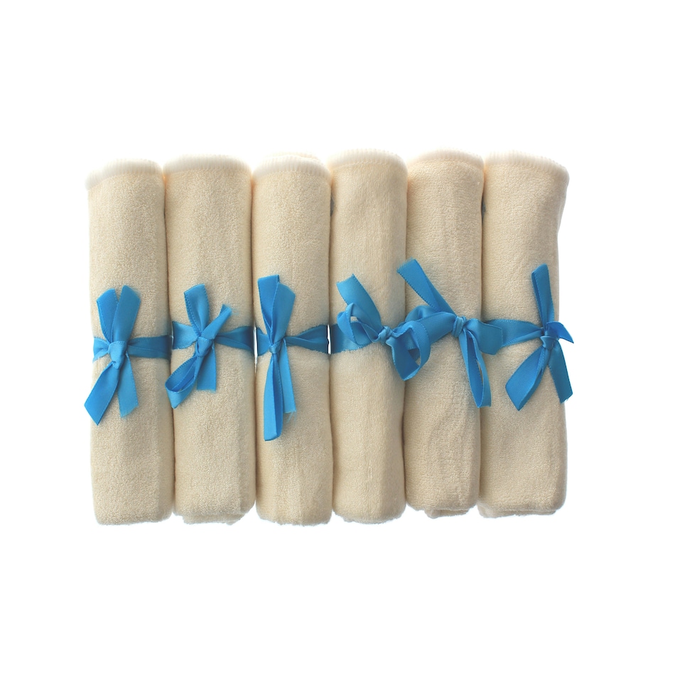 image 1 of Premium Bamboo Baby Wash Cloths (Pack of 6) - Ultra Soft and 100% Natural, Machine Washable, Gift Set