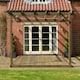 image 2 of Wall Mounted Pergola and Decking Kit - L300 x W300 x H270  cm - Rustic Brown