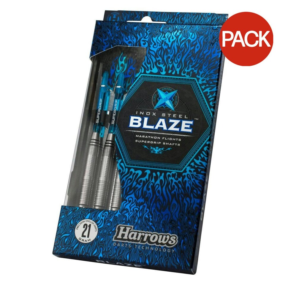 image 1 of Harrows Blaze Steel Darts (Pack of 3) - Silver/Black - One Size