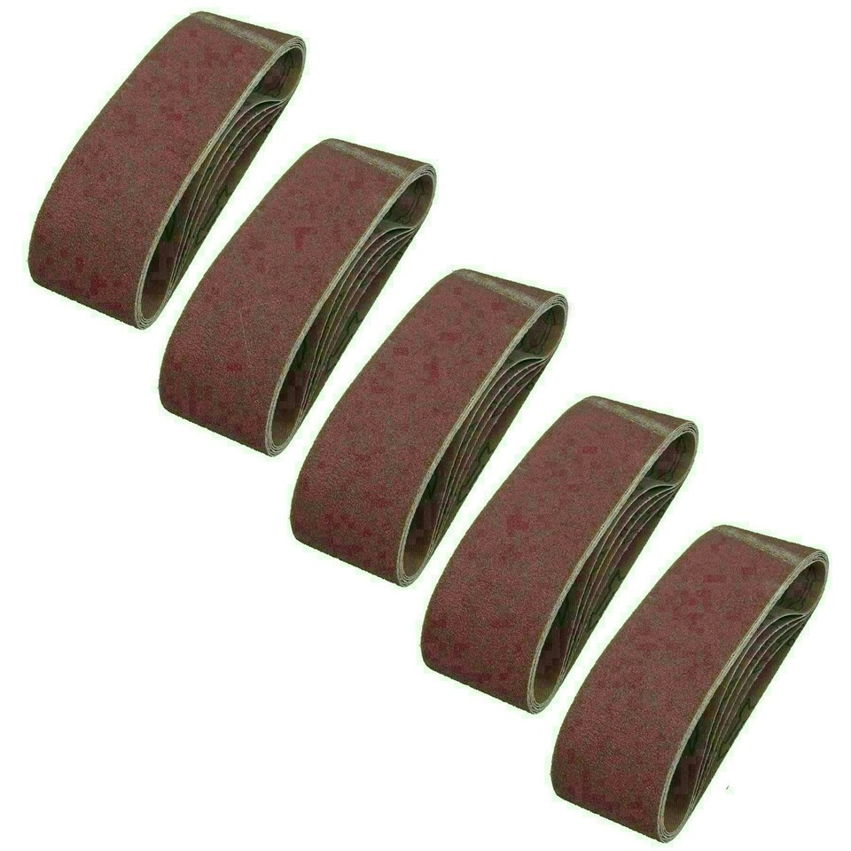 image 1 of 75mm x 533mm 40 Grit Coarse Abrasive Sanding Belt Sander Discs 25 Pack