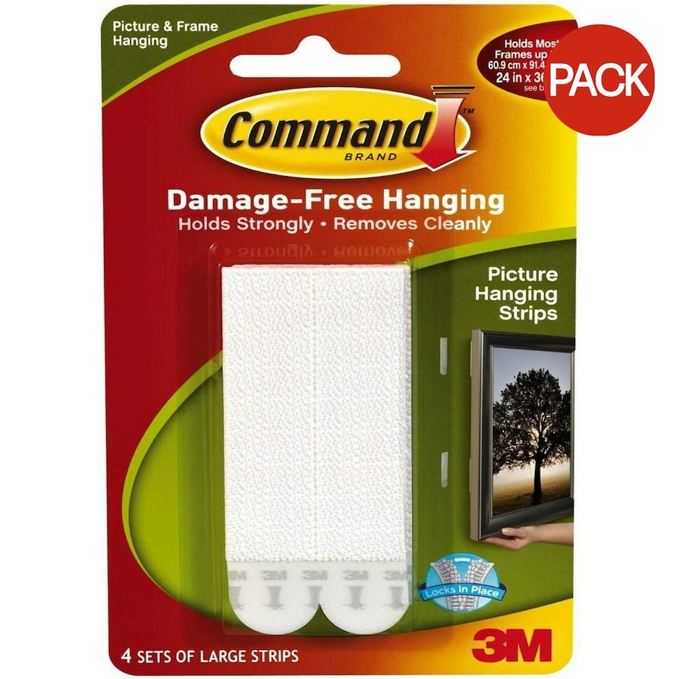 Command Picture Strips (Pack Of 4) - White - Large